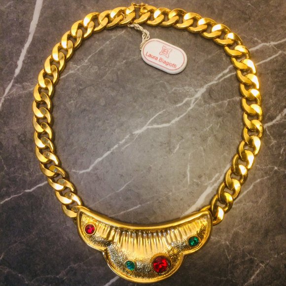 Laura Biagiotti Italy Mogul Chain Choker - NOS - Picture 3 of 10